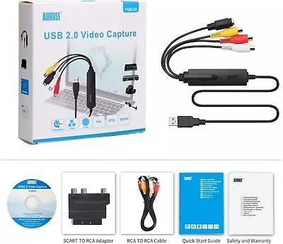 USB Video Capture Card VCR To DVD Converter Transfer VHS Home Videos To PC Windo • $116.99