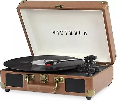 Victrola Vintage 3-Speed Bluetooth Portable Suitcase Record Player With Built-in • $48.99