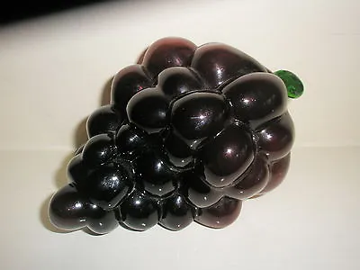Murano Art Glass Fruit/Vegetable 1 Black Purple Grapes Lifesize- Exquisite • £17.99