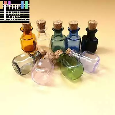 1:12 Mini Glass Color Bottles Cork Bottle Vial For Doll Dollhouse Miniatures DIY • $8.23