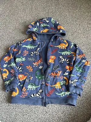 £12.99 • Buy JoJo Maman Bebe Boys Blue Dinosaur Animal Reversible Hooded Jacket 4-5 Years