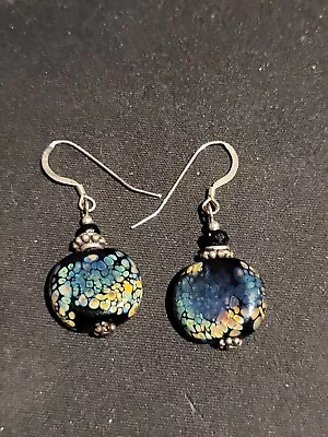 Sterling Silver  Dangel  Drop Murano Glass Earrings • $25