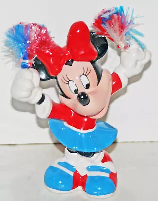 Baseball Minnie Mouse Figure Figurine Enesco Cheer Leader Cheerleader Pom Poms • $14.99