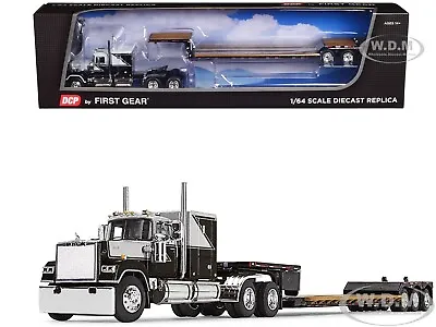 Mack Super-liner W/lowboy Trailer Black & Gray 1/64 By Dcp/first Gear 60-1669 • $114.95