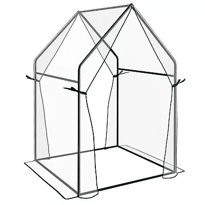 Outsunny Tomato Greenhouse With 2 Zipped Doors Outdoor Green House Clear • £20.99