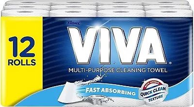 Pack Of 12 Viva Paper Towel White 12 Rolls 60 Sheets Per Roll Free Shipping AU • $33.19