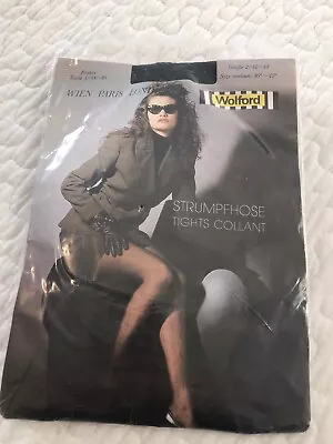 £4.99 • Buy Wolford Paisley Black Tights Size M 36”-42” NEW