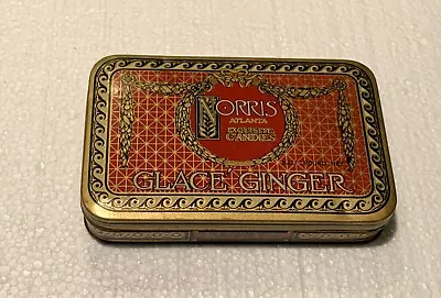 Vtg. NORRIS ATLANTA GLACE GINGER Candies- Hinged Lid ART DECO Metal Tin Box • $16.50