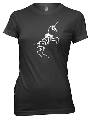 Unicorn Skeleton Bones Funny Womens Ladies T-Shirt • £11.99