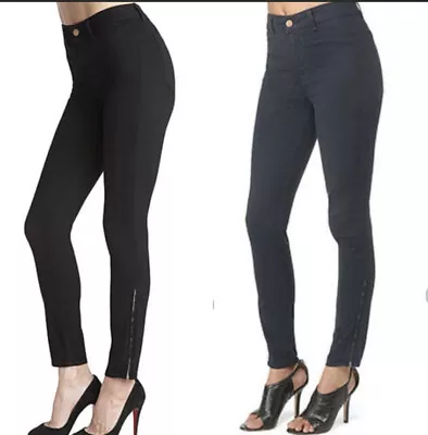 J Brand Womens Major Black Ankle Zip Skinny Jean Size 25 • $45