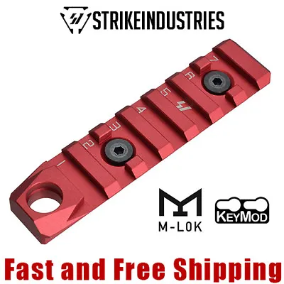 Strike Industries LINK 7-Slot Rail Section W/QD Socket Fit KeyMod & M-LOK - Red • $29.95