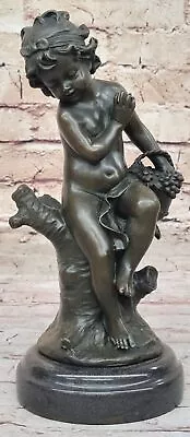 Moreau`s Collectible Bronze Statue: Child Sitting On Tree Branch Fine Art Decor • $139.65