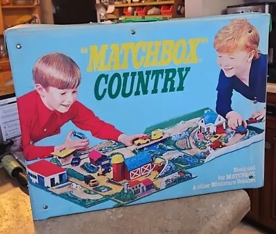 Sears 1972 Matchbox Country Playset Vinyl Plastic Carry Case Vintage Toy Cars • $15