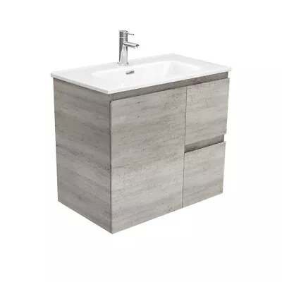 Fienza Joli Edge Bathroom Vanity 750 Wall Hung Vanity Industrial Grey JOL75XR • $562