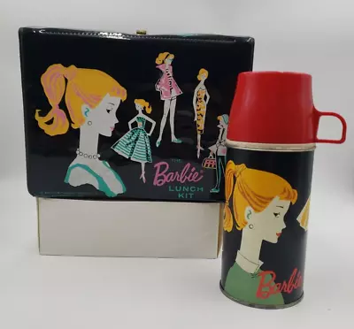 Vintage 1962 Barbie Original Collectible Vinyl  Lunchbox Kit Aladdin W/thermos! • $159.99