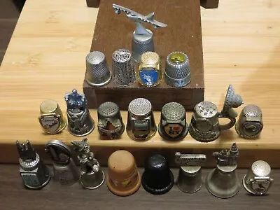 Huge Thimble Lot Some Souvenir Some Metal Wood Mixed Lot Of 21 Pieces • $3.25