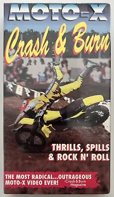 SEALED Moto-X Crash & Burn (VHS 1991) Thrills Spills Motocross Dirtbike • $25