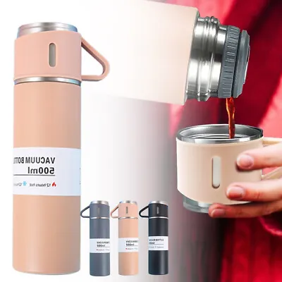 $23.59 • Buy Stainless Steel Thermo Bottle Vacuum Insulated Flask With Cup For Coffee Tea