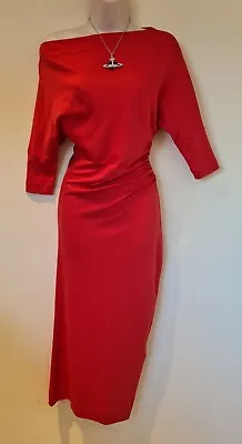 £220 • Buy Vivienne Westwood Anglomania Red Jersey Pencil Dress XS UK 6 8 BNWT 