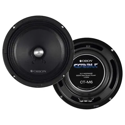 Orion CT-M6 6.5  600 Watts Max High Efficiency 4-Ohm Midrange Speakers (Pair) • $56.95