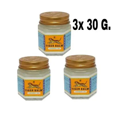 3X 30g White Tiger Balm Ointment Thai Herbal Aroma Relaxing Massage • $26.98