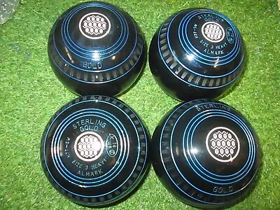 £189 • Buy Excellent ALMARK STERLING GOLD Indoor / Short-Mat / Lawn Bowls  Size  3