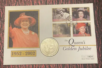 The Queen’s Golden Jubilee 1952-2002 Falkland Islands 50p Coin First Day Cover • £8.99