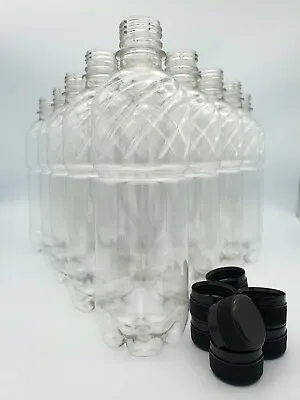 Clear Plastic 500ml Twist PET Screw Cap Drinks Bottles Cordial Home Brew X 80 • £38.40