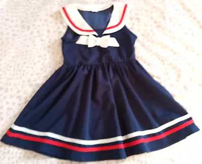 Girls  Red White & Blue Sailor Style Sleeveless Dress. Age 8 Yrs. • £16.50