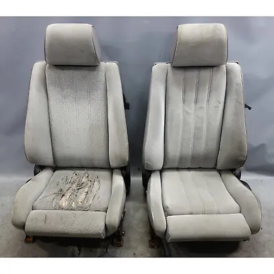 Damaged 86-91 BMW E30 3-Series Coupe Sedan Front Sport Seat Pair Silver Cloth • $836.50