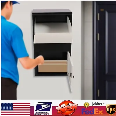 Package Delivery Box Mail Parcel Drop Mailbox Home Container Outdoor Porch +Lock • $114