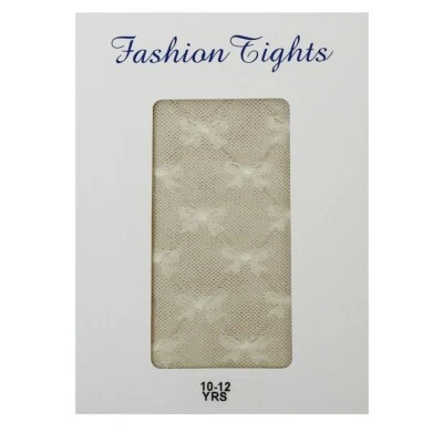 £5 • Buy PEX 12-18 Months Baby Girls Ivory Tights Bow Pattern Wedding Bridesmaid Occasion