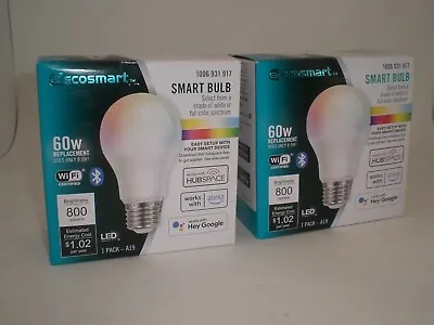 ECOSMART 60W Smart Hubspace A19 Color Change LED Light Bulb WIFI ALEXA GOOGLE • $16