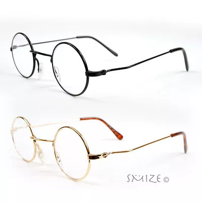 Round Metal Reading Glasses Black Gold Lennon Style Small Readers • $16.99