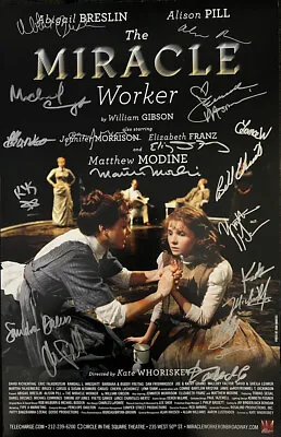$99.99 • Buy Abigail Breslin + Full Cast Signed THE MIRACLE WORKER Broadway Poster