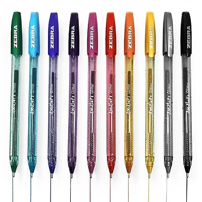 10 X Zebra Z-Grip Glitter Pens - Doodler'z - 1.0mm - Assorted Glitter Colours • £5.99