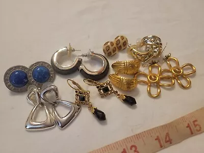 Pierced Earrings Lot  All Signed Stud Dangle Hoop Silver Gold Tone Vintage  • $10