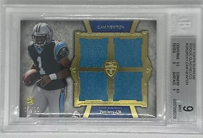 2011 Topps Supreme CAM NEWTON Rookie Quad Relics SSP /30 BGS 9 MINT MVP HOF? • $279.99