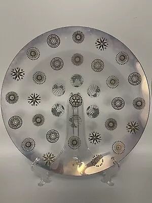 Vintage Dorothy Thorpe Glama Atomic Starburst Glass Serving Platter Round 11.5” • $14.99