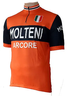 Cycling Jersey Molteni Arcore Retro Orange Short Sleeve (also Plus Sizes Up To 6XL) • $42.50