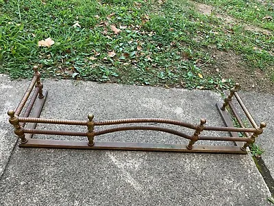 Antique 1900 Fireplace Fender Guard Bumper Screen Brass Copper & Cast Iron 42  • $399.50