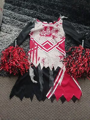 Girls Halloween Zombie Cheerleader Fancy Dress Costume Amscan Age 11-12 Years • £7.99