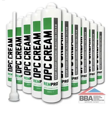 Rempro 10 X 400ml DPC Damp Proofing Course Cream - Barrier Treatment & Control. • £99.85