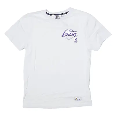 NBA Los Angeles Lakers Lebron James Mens T-Shirt White Short Sleeve USA S • £10.99