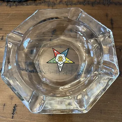 Order Of Eastern Star OES Masonic Round Glass Ashtray • $17