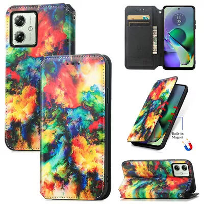 For Motorola X40 One Action G53j G73 G71 G62 Colorful Leather Wallet Phone Case • $9.09