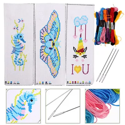 £6.94 • Buy 3 Sets Bookmark Cross Stitch Kit Kids Cross Stitch Cross Stitch Kits Material