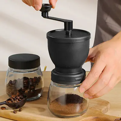 Manual Coffee Bean Hand Grinder Mill Adjustable Coarseness Ceramic Burr Spice • £9.99