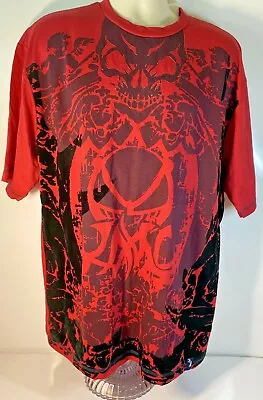 Mens Graphic T Shirt Urban Street Wear Red And Black Felt Brand New Size Large • $13.47