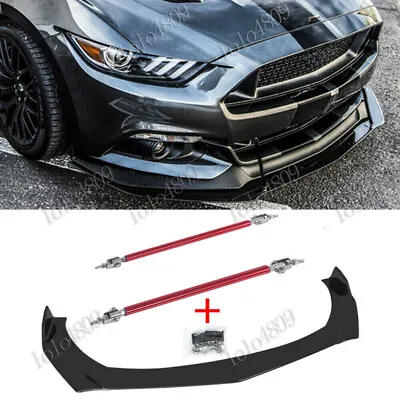 For Ford Mustang GT Focus Mondeo Front Bumper Lip Splitter Spoiler + Strut Rods • $34.75